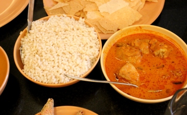 Red Rice and Chicken Curry